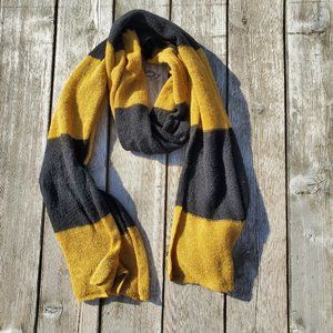 Fratelli Talli Black Golden Yellow Striped Scarf